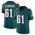 Philadelphia #61 Lampkin Player Football V Neck Short Sleeve Midnight Green Jersey Willie For Men Youth Women Gift