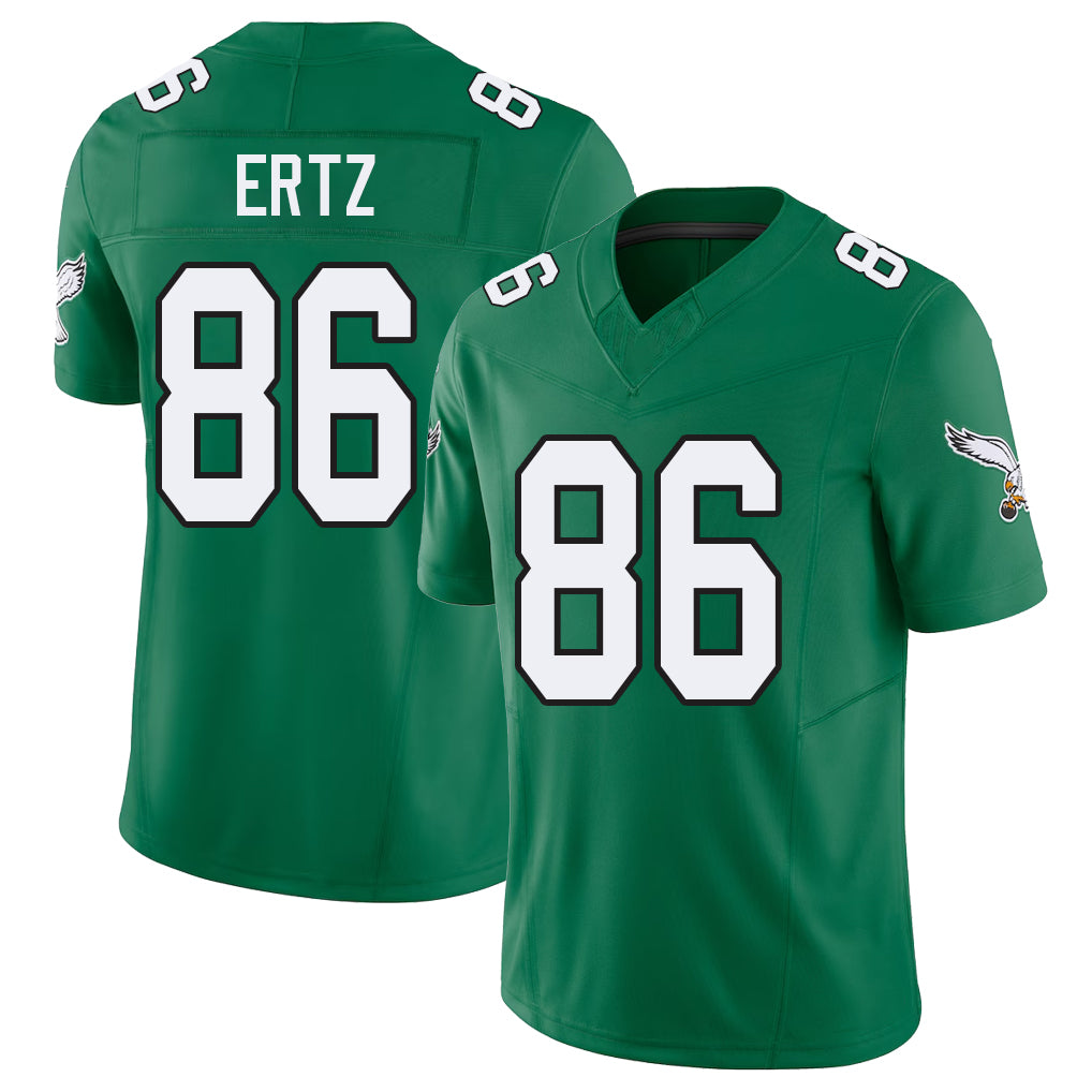 Philadelphia #86 Ertz Player Football V Neck Short Sleeve Kelly Green Jersey Zach For Men Youth Women Gift
