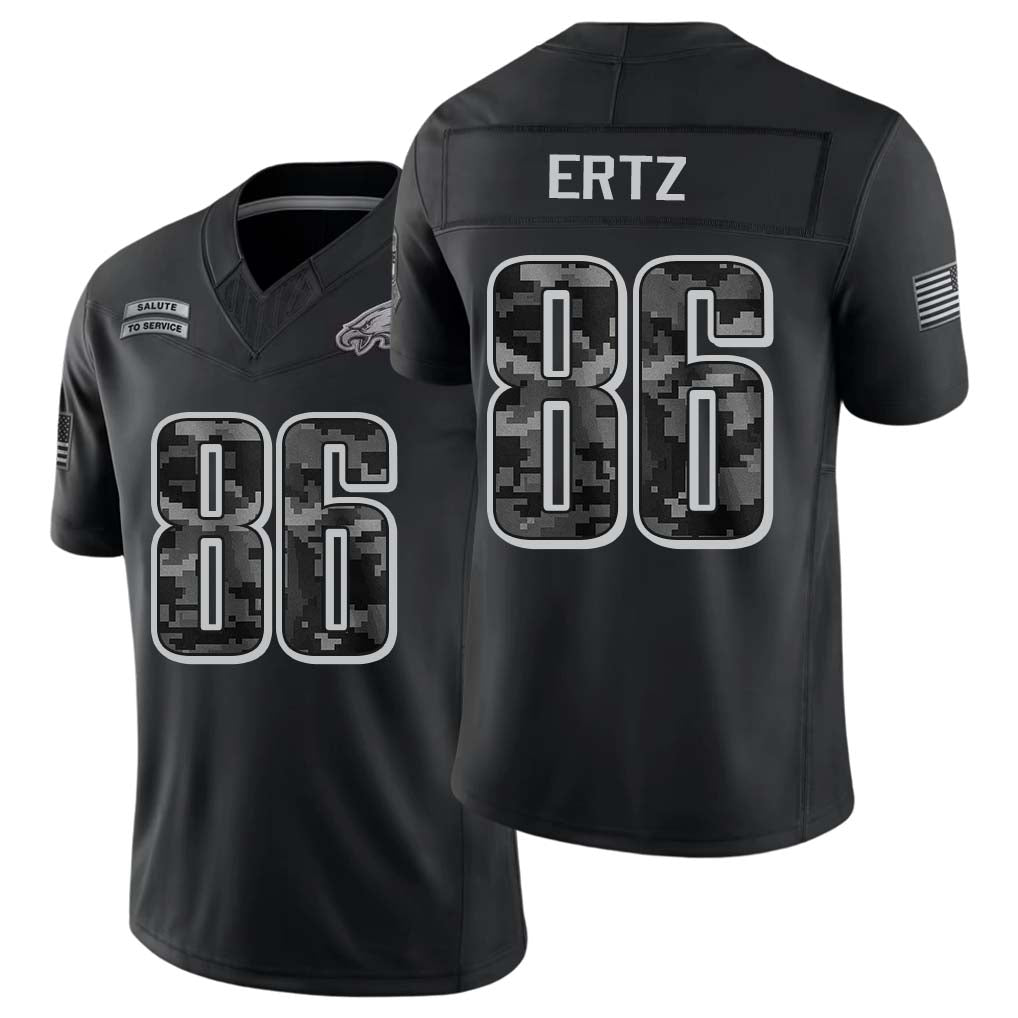 Philadelphia #86 Ertz Player Football V Neck Short Sleeve Black Jersey Zach For Men Youth Women Gift