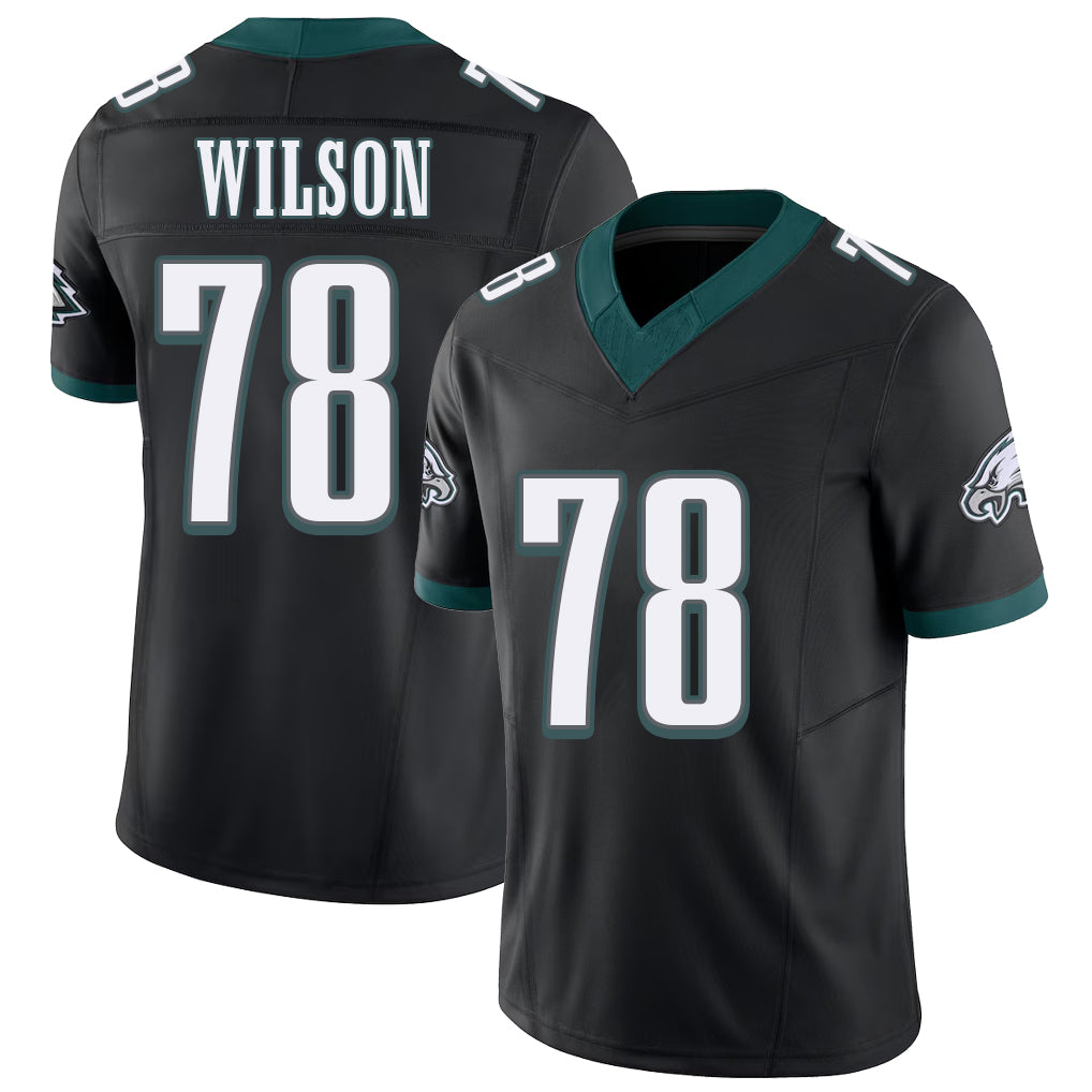 Philadelphia #78 Wilson Player Football V Neck Short Sleeve Black Jersey Zion For Men Youth Women Gift