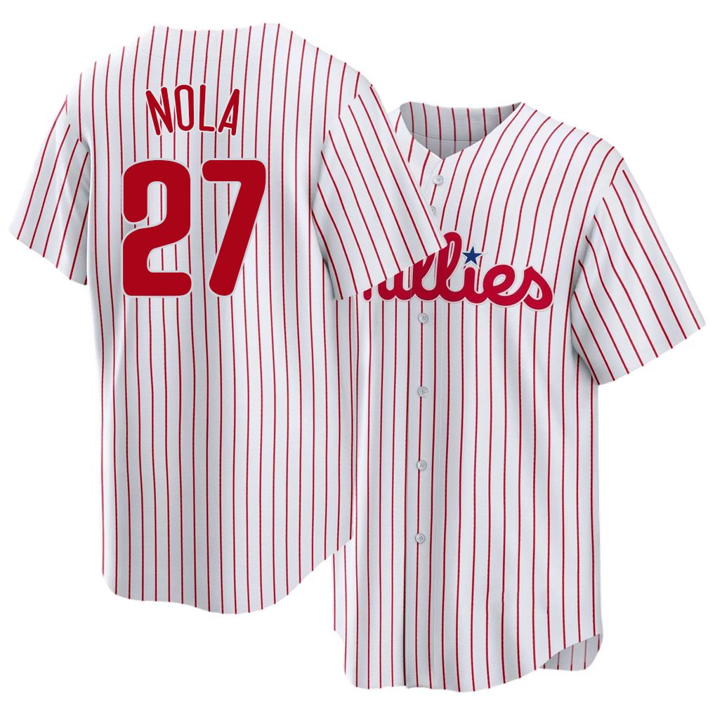 Philadelphia #27 Nola Player Baseball Short Sleeve White Jersey Aaron For Men Women Youth Gift