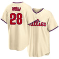 Philadelphia #28 Bohm Player Baseball Short Sleeve Cream Jersey Alec For Men Women Youth Gift