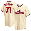 Philadelphia #71 McFarlane Player Baseball Short Sleeve Cream Jersey Alex For Men Women Youth Gift