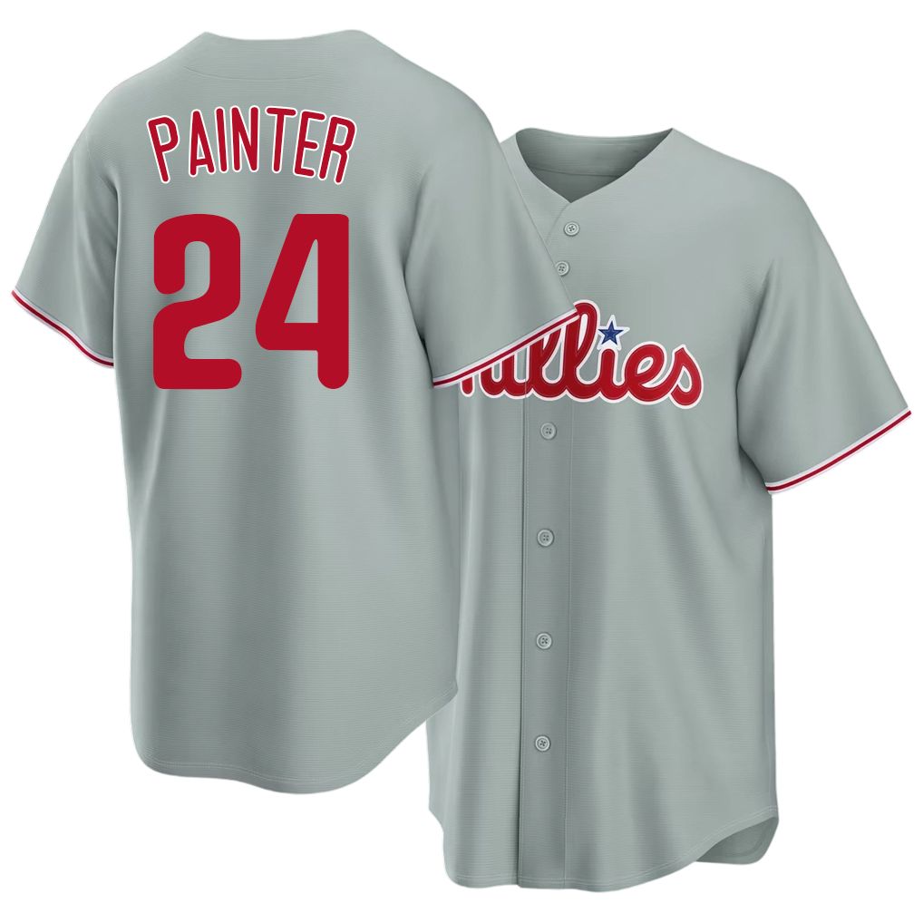Philadelphia #24 Painter Player Baseball Short Sleeve Gray Jersey Andrew For Men Women Youth Gift