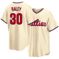 Philadelphia #30 Raley Player Baseball Short Sleeve Cream Jersey Brooks For Men Women Youth Gift