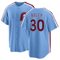 Philadelphia #30 Raley Player Baseball Short Sleeve Blue Jersey Brooks For Men Women Youth Gift