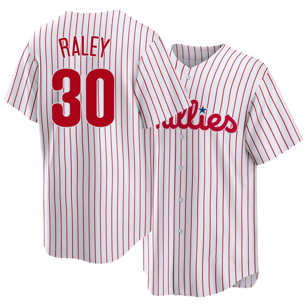 Philadelphia #30 Raley Player Baseball Short Sleeve White Jersey Brooks For Men Women Youth Gift