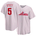 Philadelphia #5 Stott Player Baseball Short Sleeve White Jersey Bryson For Men Women Youth Gift