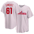 Philadelphia #61 Sanchez Player Baseball Short Sleeve White Jersey Cristopher For Men Women Youth Gift