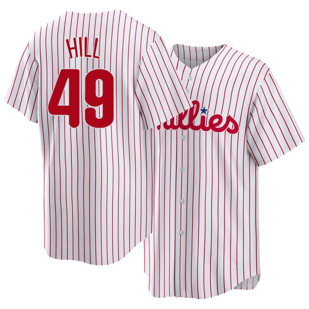 Philadelphia #49 Hill Player Baseball Short Sleeve White Jersey Derek For Men Women Youth Gift