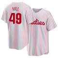 Philadelphia #49 Hill Player Baseball Short Sleeve White Jersey Derek For Men Women Youth Gift