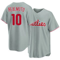 Philadelphia #10 Realmuto Player Baseball Short Sleeve Gray Jersey J.T. For Men Women Youth Gift