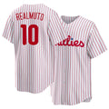 Philadelphia #10 Realmuto Player Baseball Short Sleeve White Jersey J.T. For Men Women Youth Gift