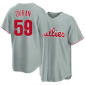 Philadelphia #59 Duran Player Baseball Short Sleeve Gray Jersey Jhoan For Men Women Youth Gift