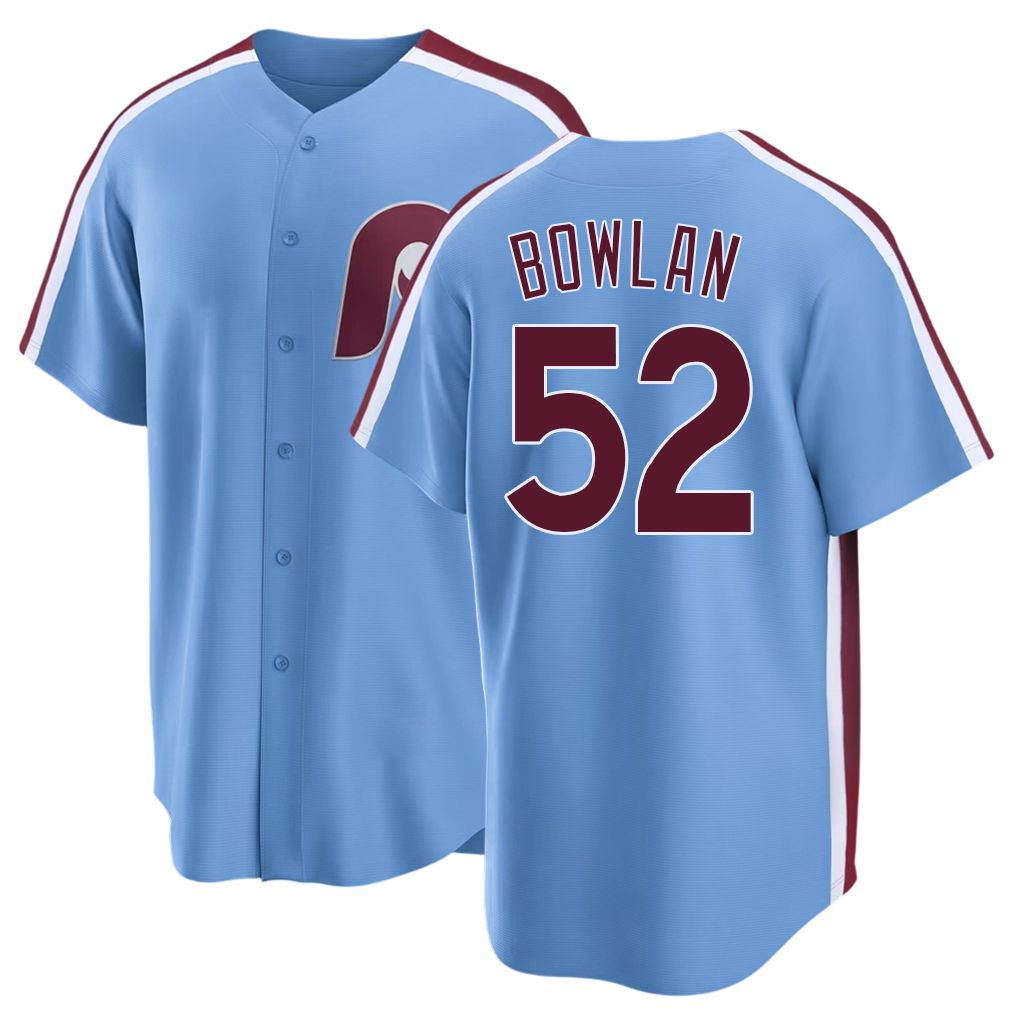 Philadelphia #52 Bowlan Player Baseball Short Sleeve Blue Jersey Jonathan For Men Women Youth Gift