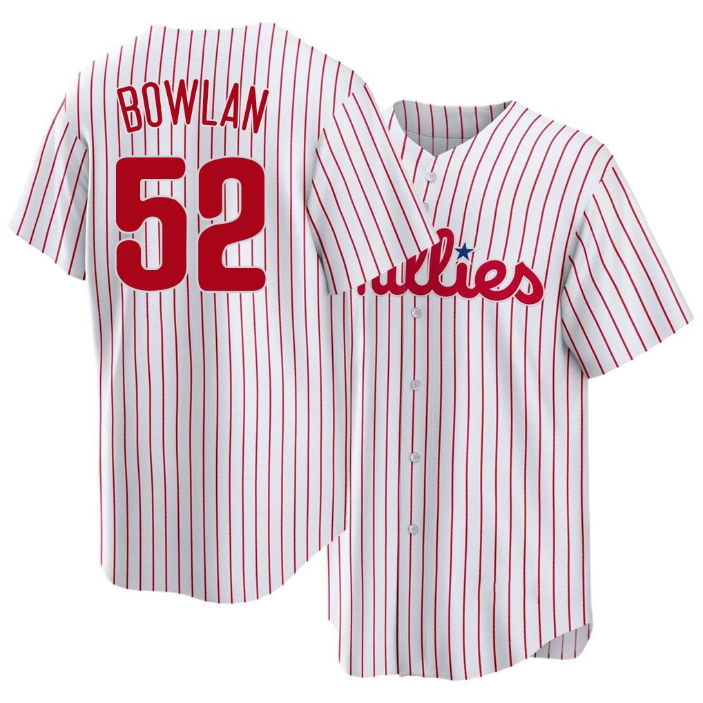 Philadelphia #52 Bowlan Player Baseball Short Sleeve White Jersey Jonathan For Men Women Youth Gift