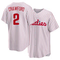Philadelphia #2 Crawford Player Baseball Short Sleeve White Jersey Justin For Men Women Youth Gift