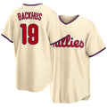 Philadelphia #19 Backhus Player Baseball Short Sleeve Cream Jersey Kyle For Men Women Youth Gift