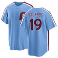 Philadelphia #19 Backhus Player Baseball Short Sleeve Blue Jersey Kyle For Men Women Youth Gift