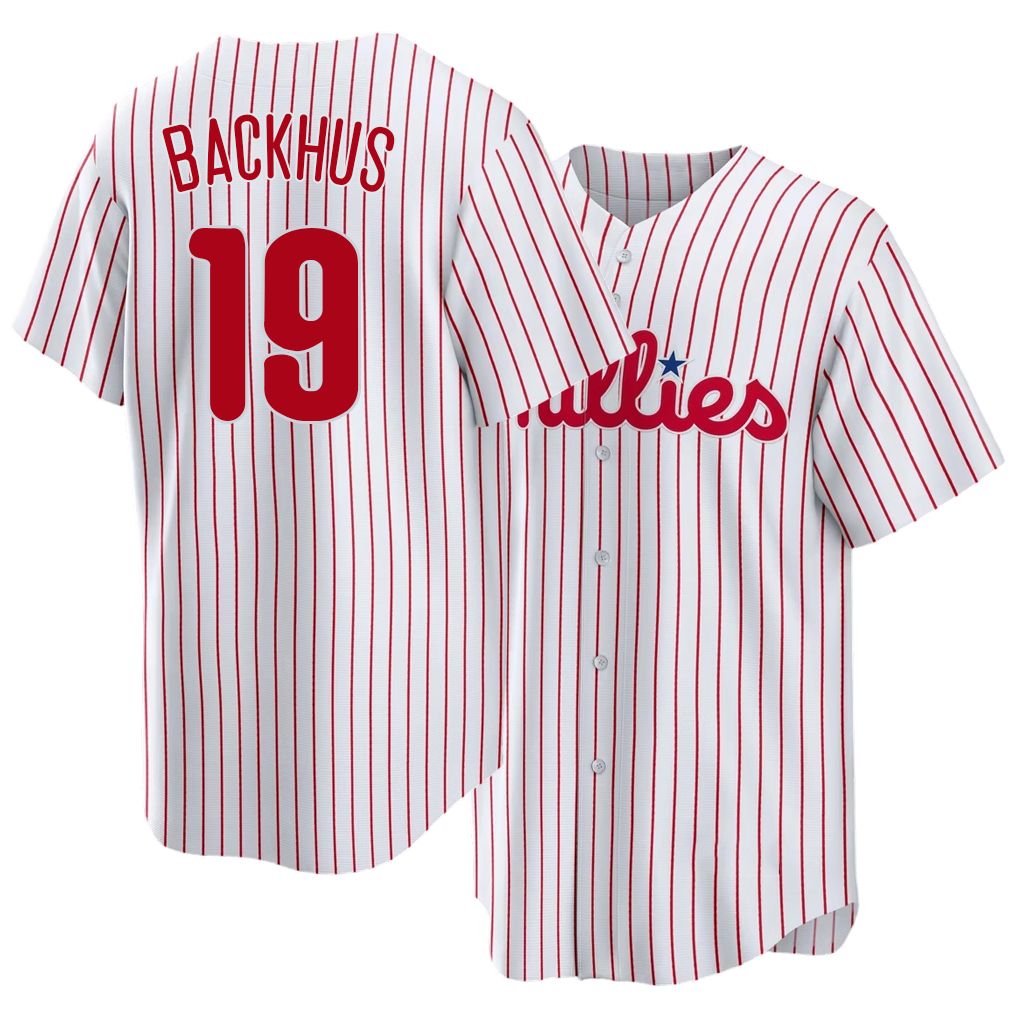 Philadelphia #19 Backhus Player Baseball Short Sleeve White Jersey Kyle For Men Women Youth Gift