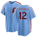 Philadelphia #12 Schwarber Player Baseball Short Sleeve Blue Jersey Kyle For Men Women Youth Gift