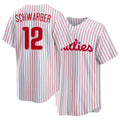 Philadelphia #12 Schwarber Player Baseball Short Sleeve White Jersey Kyle For Men Women Youth Gift