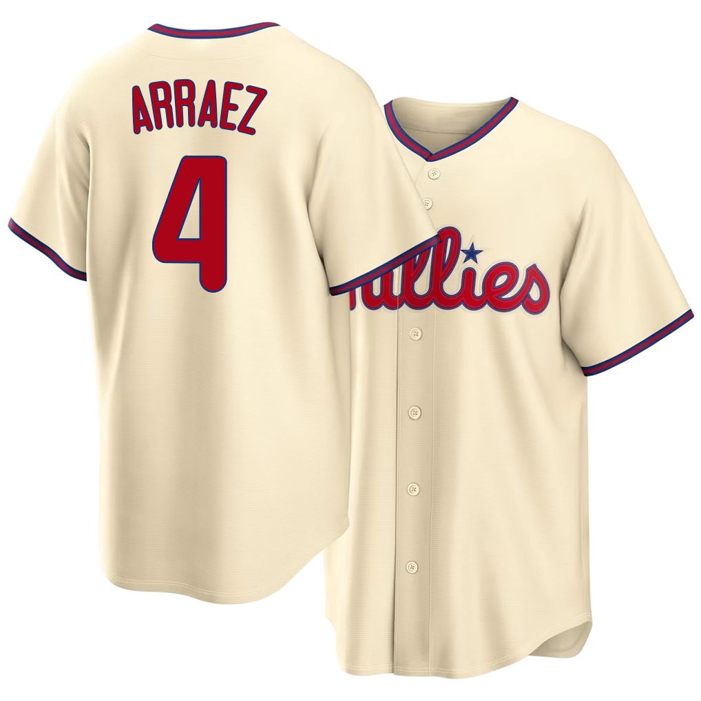 Philadelphia #4 Arraez Player Baseball Short Sleeve Cream Jersey Luis For Men Women Youth Gift