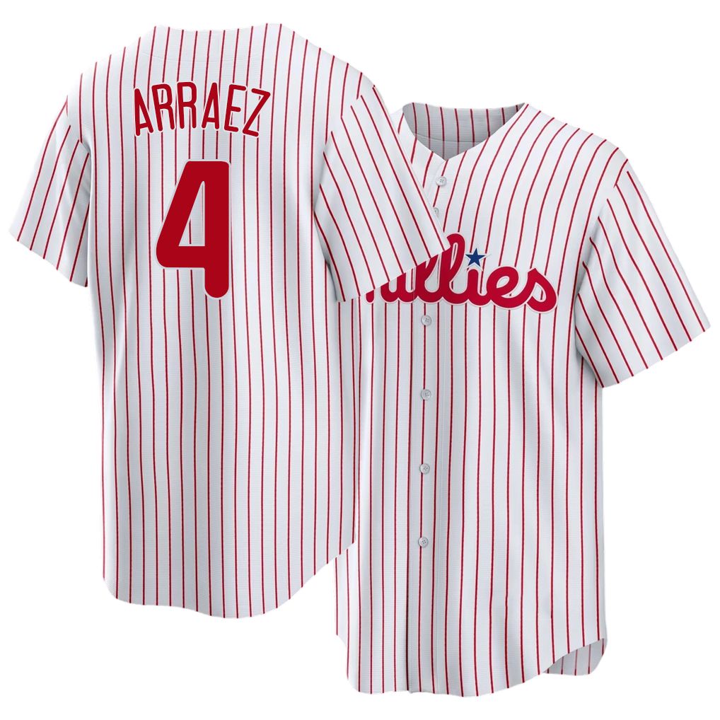 Philadelphia #4 Arraez Player Baseball Short Sleeve White Jersey Luis For Men Women Youth Gift
