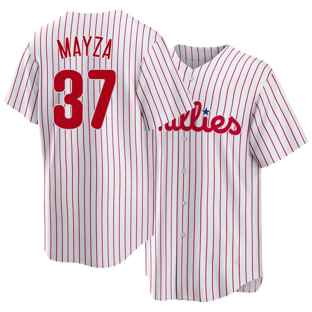 Philadelphia #37 Mayza Player Baseball Short Sleeve White Jersey Tim For Men Women Youth Gift