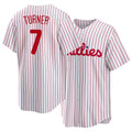 Philadelphia #7 Turner Player Baseball Short Sleeve White Jersey Trea For Men Women Youth Gift