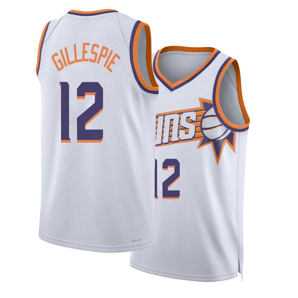 Phoenix #12 Gillespie Player Basketball Sleeveless White Jersey Collin For Adult Youth