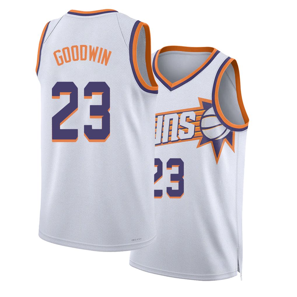 Phoenix #23 Goodwin Player Basketball Sleeveless White Jersey Jordan For Adult Youth