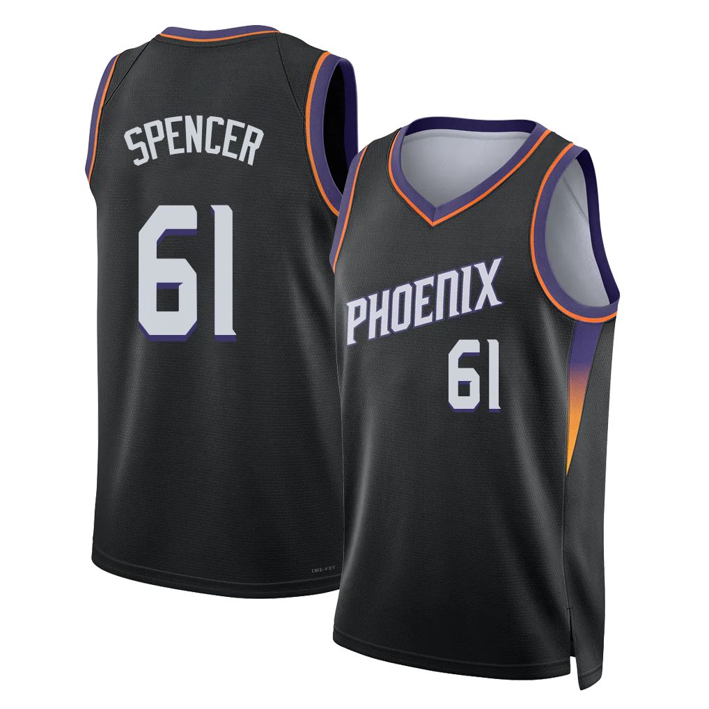 Phoenix #61 Spencer Player Basketball Sleeveless Black Jersey Pat For Adult Youth