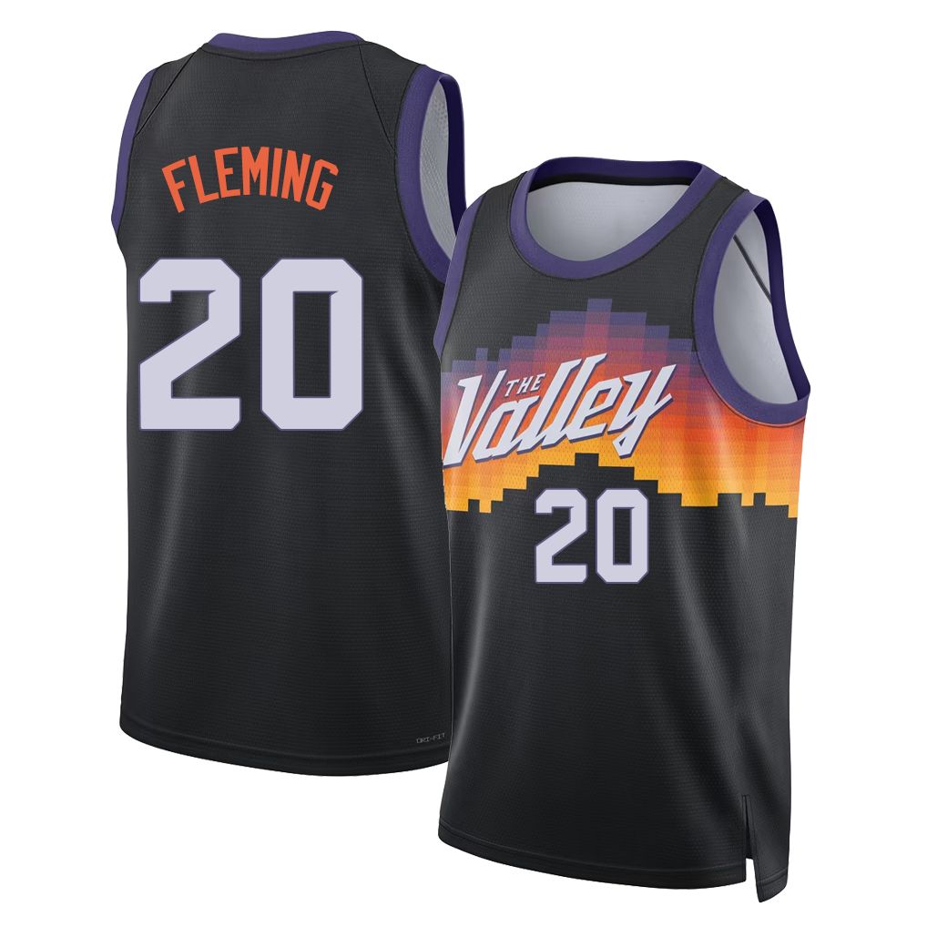 Phoenix #20 Fleming Player Basketball Sleeveless Black Jersey Rasheer For Adult Youth
