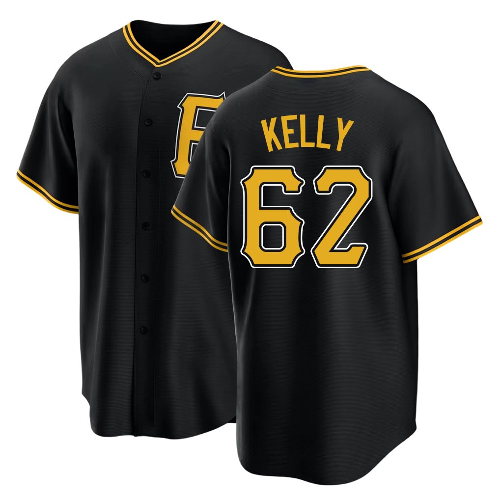 Pittsburgh #62 Kelly Player Baseball Short Sleeve Black Jersey Antwone For Men Women Youth Gift
