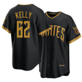 Pittsburgh #62 Kelly Player Baseball Short Sleeve Black Jersey Antwone For Men Women Youth Gift