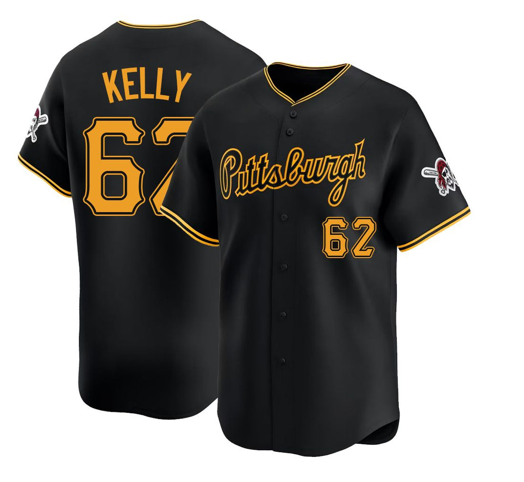 Pittsburgh #62 Kelly Player Baseball Short Sleeve Black Jersey Antwone For Men Women Youth Gift