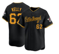Pittsburgh #62 Kelly Player Baseball Short Sleeve Black Jersey Antwone For Men Women Youth Gift