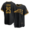Pittsburgh #25 Cook Player Baseball Short Sleeve Black Jersey Billy For Men Women Youth Gift