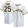 Pittsburgh #25 Cook Player Baseball Short Sleeve White Jersey Billy For Men Women Youth Gift