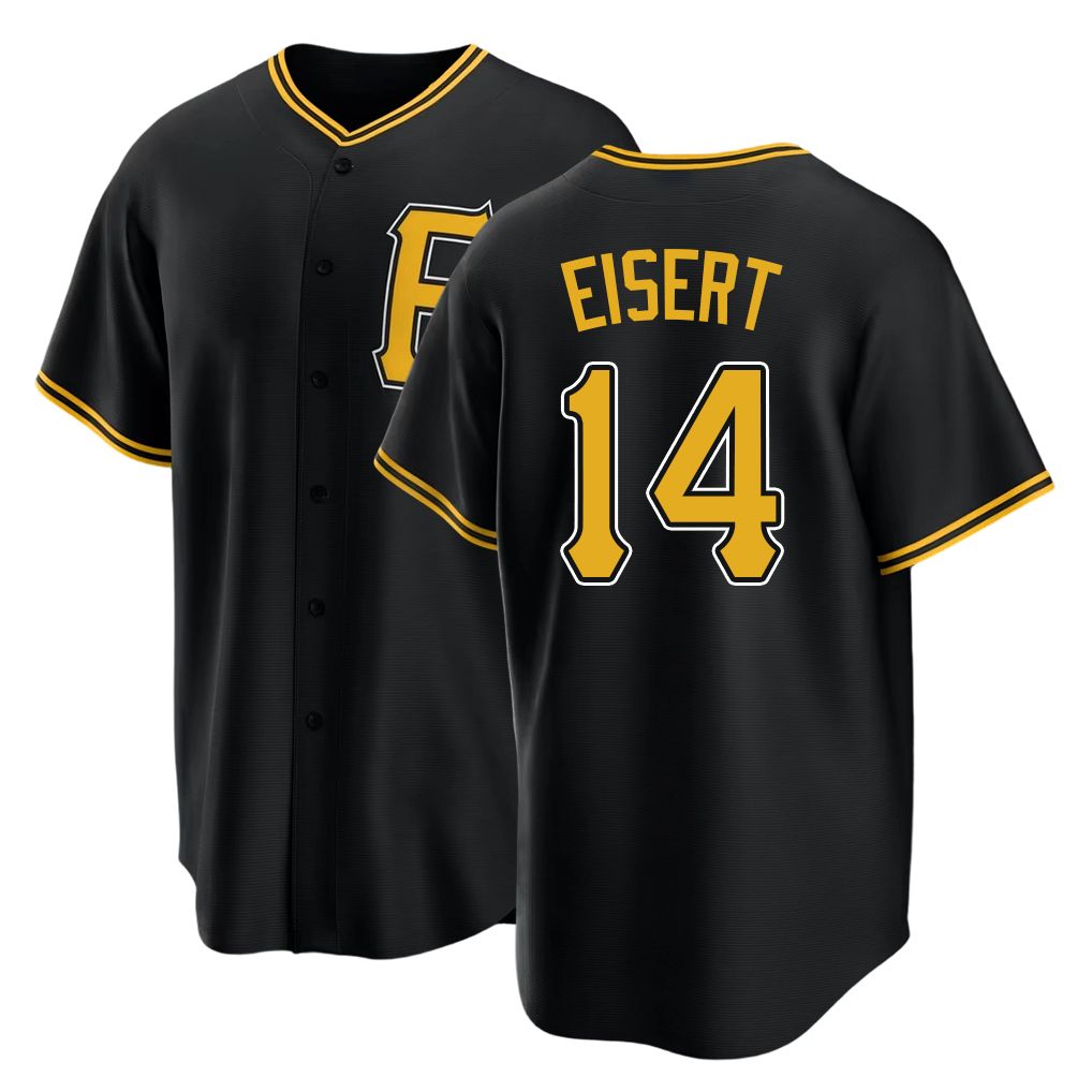 Pittsburgh #14 Eisert Player Baseball Short Sleeve Black Jersey Brandon For Men Women Youth Gift