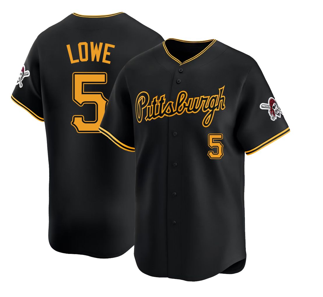Pittsburgh #5 Lowe Player Baseball Short Sleeve Black Jersey Brandon For Men Women Youth Gift