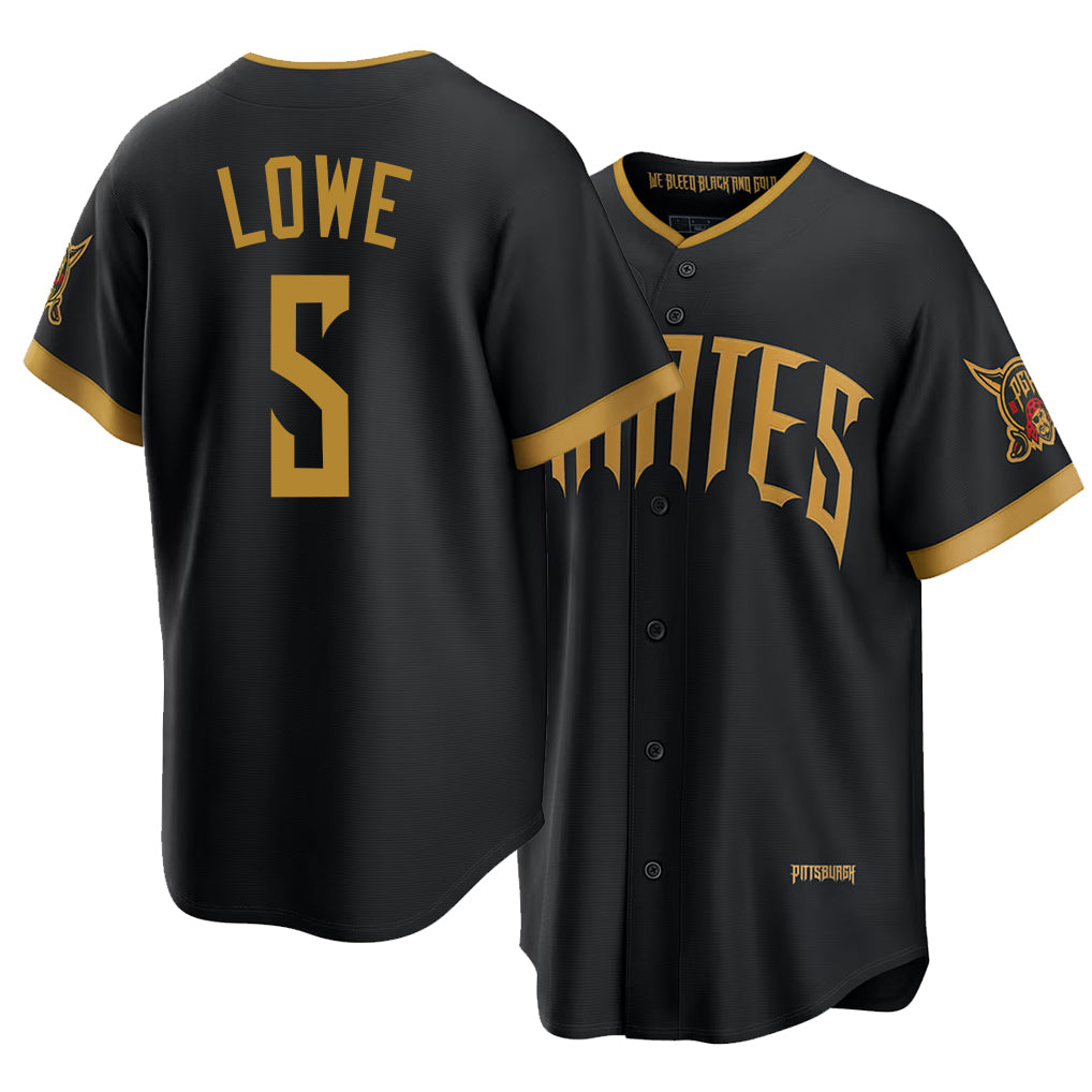 Pittsburgh #5 Lowe Player Baseball Short Sleeve Black Jersey Brandon For Men Women Youth Gift