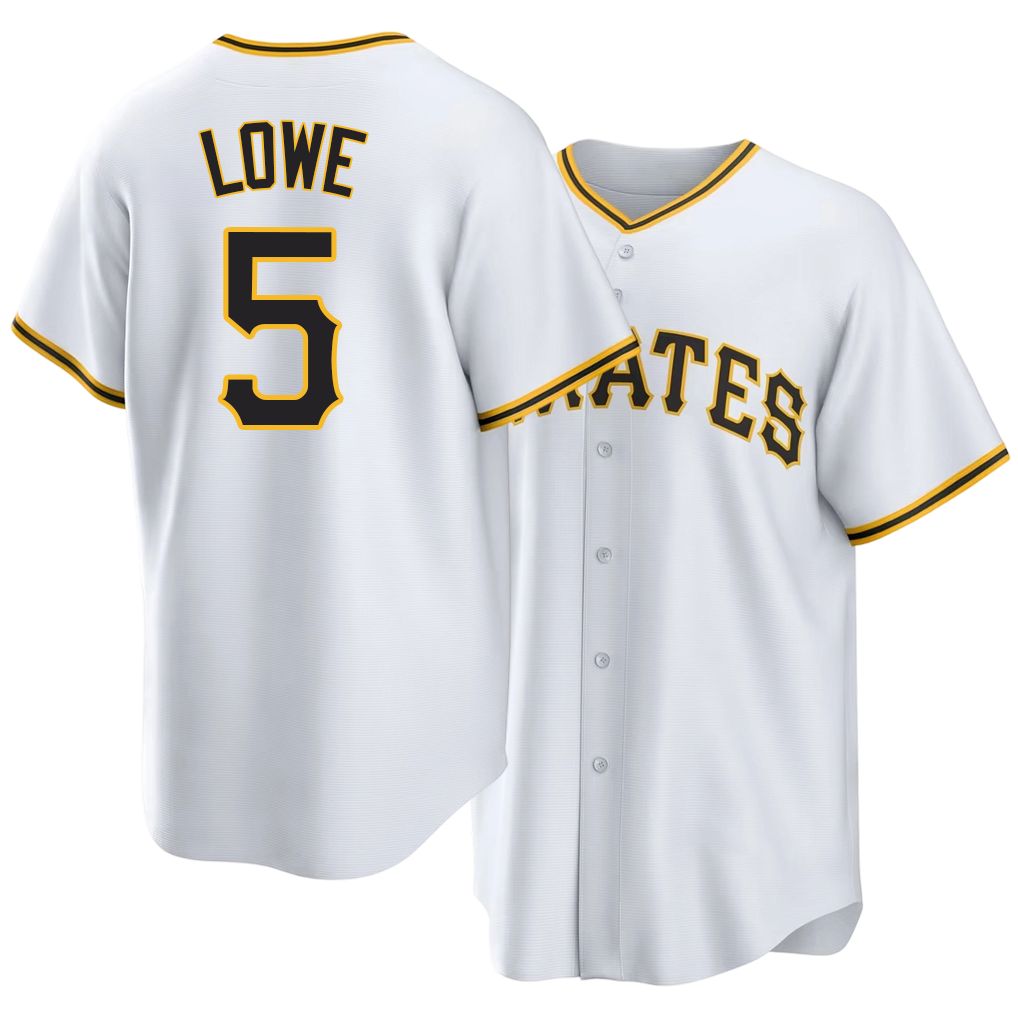 Pittsburgh #5 Lowe Player Baseball Short Sleeve White Jersey Brandon For Men Women Youth Gift