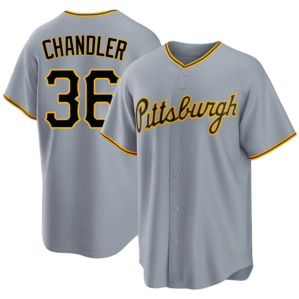 Pittsburgh #36 Chandler Player Baseball Short Sleeve Gray Jersey Bubba For Men Women Youth Gift