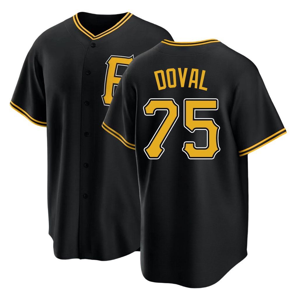 Pittsburgh #75 Doval Player Baseball Short Sleeve Black Jersey Camilo For Men Women Youth Gift
