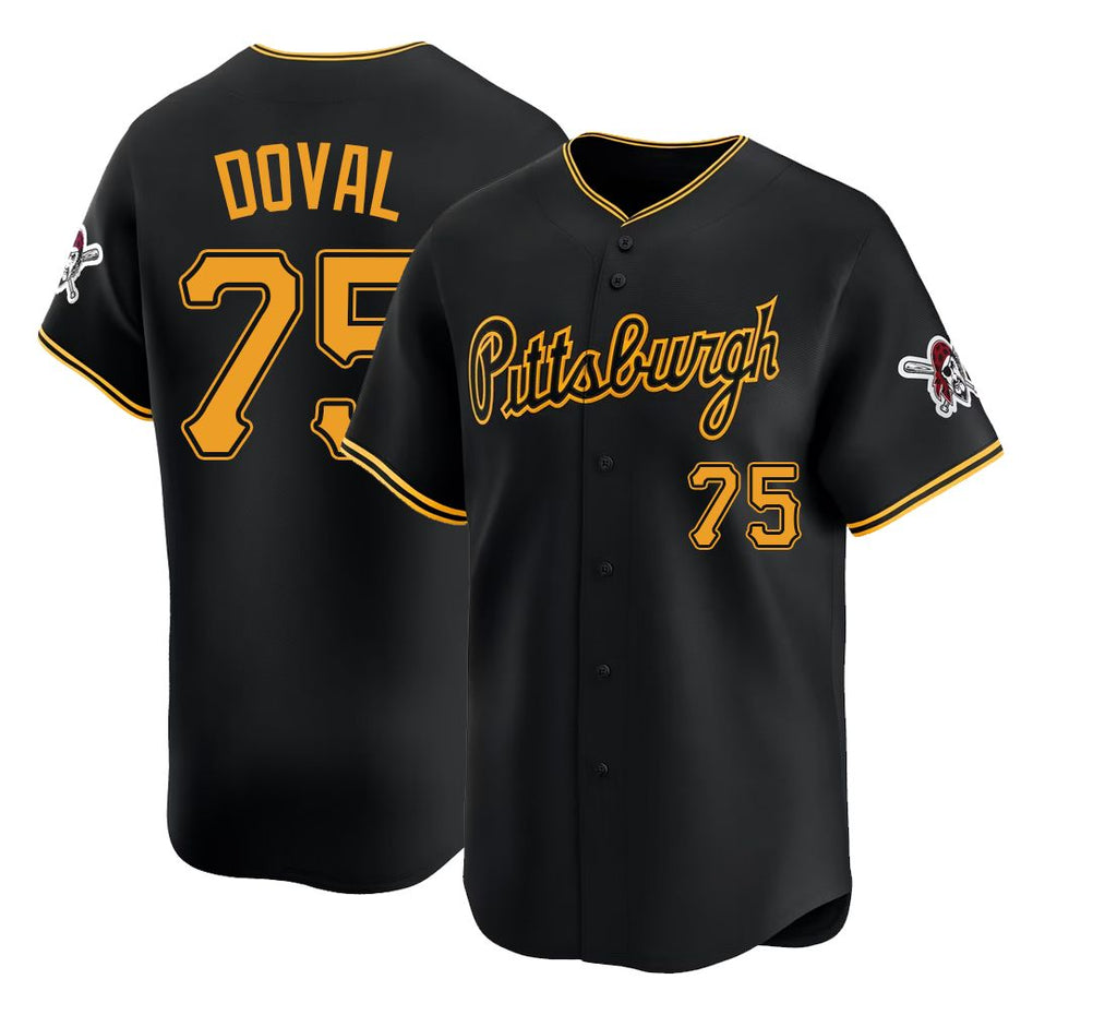 Pittsburgh #75 Doval Player Baseball Short Sleeve Black Jersey Camilo For Men Women Youth Gift