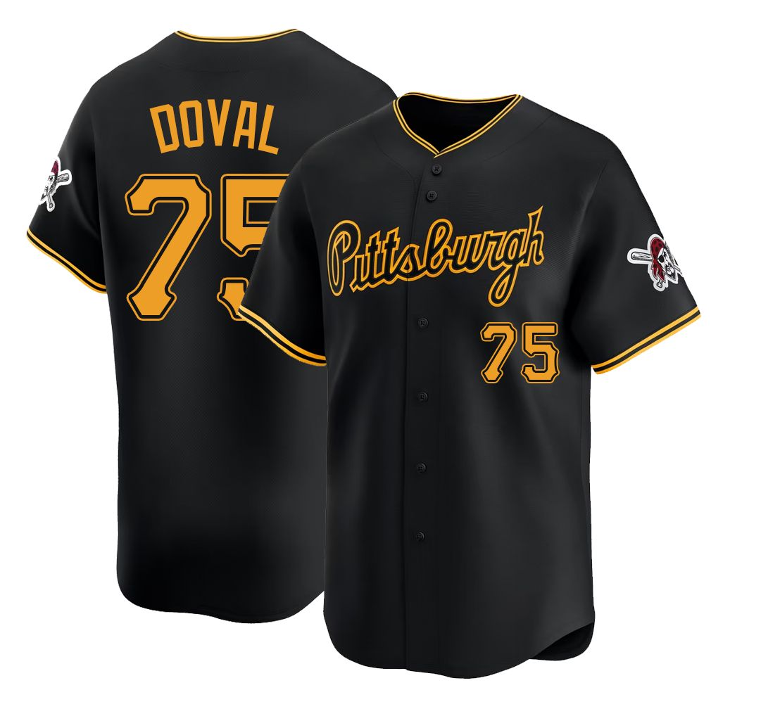 Pittsburgh #75 Doval Player Baseball Short Sleeve Black Jersey Camilo For Men Women Youth Gift