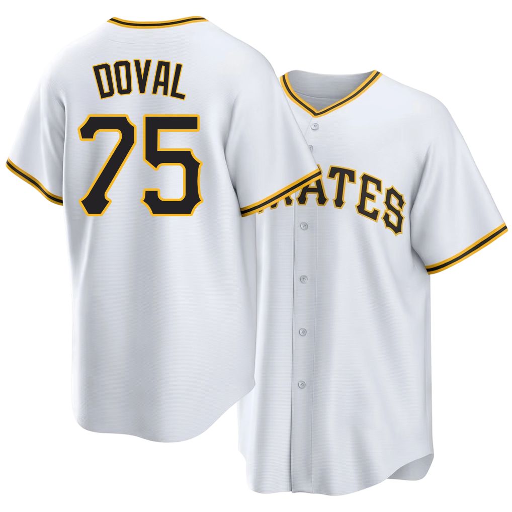 Pittsburgh #75 Doval Player Baseball Short Sleeve White Jersey Camilo For Men Women Youth Gift