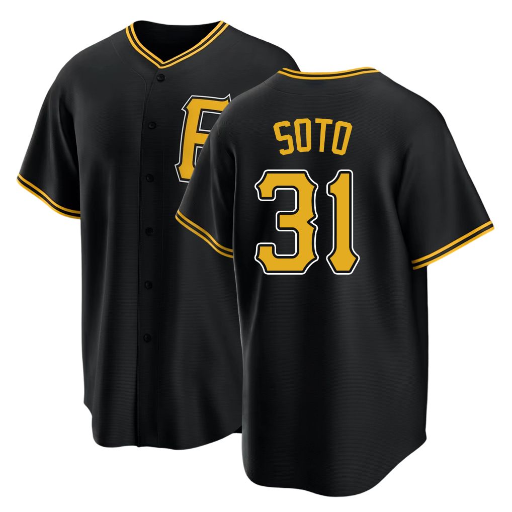Pittsburgh #31 Soto Player Baseball Short Sleeve Black Jersey Gregory For Men Women Youth Gift